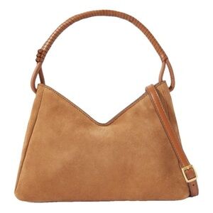 STAUD Tan Suede Shoulder Bag